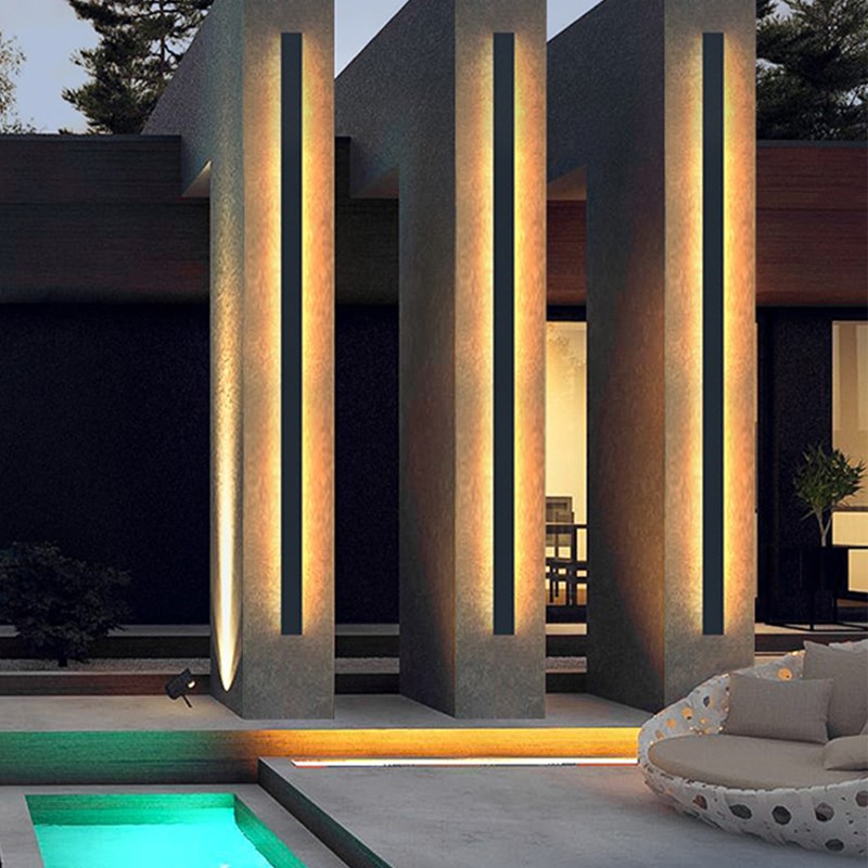 户外壁灯防水长条庭院q灯室外洗墙灯led别墅大门灯太阳能门前灯