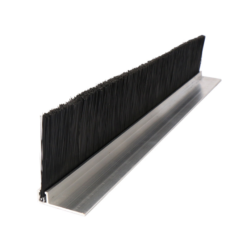 门底门窗密封毛刷H型铝合金条刷 F型毛刷条工业机床 机柜防尘毛刷