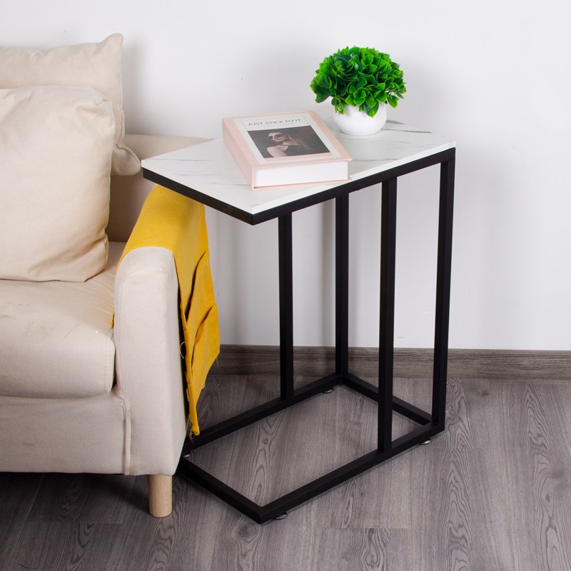 沙发边几现代简约l移动角几铁艺创意仿大理石纹家用客厅网红小茶