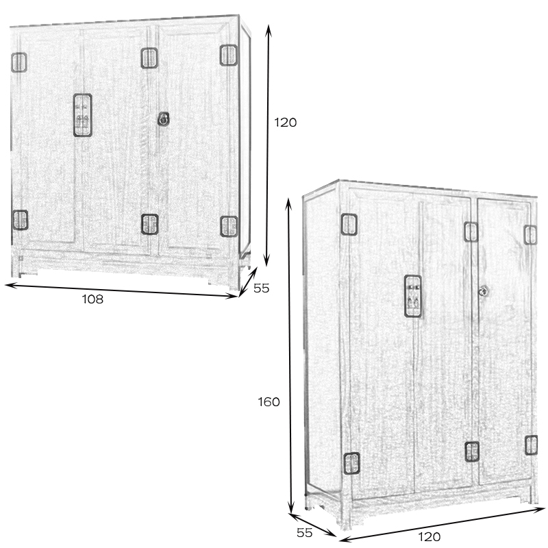 实木衣柜现代简约三门衣橱香樟木平开门柜K子 小户型家用卧室衣柜