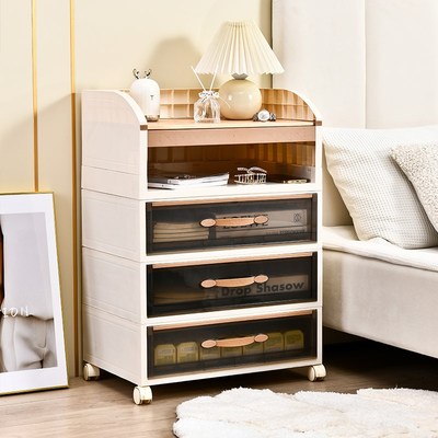 松茂可移动打印机收纳柜办公室桌边整理置物架落地桌面文件收纳盒