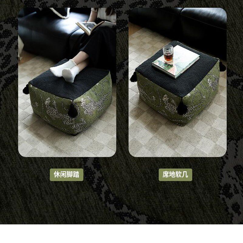 绿底豹复古立体绣可拆洗坐墩客厅墩子蒲团坐垫凳沙发垫凳子,居家布艺,蒲团,淘宝优惠券,粉丝福利购,淘宝优惠卷