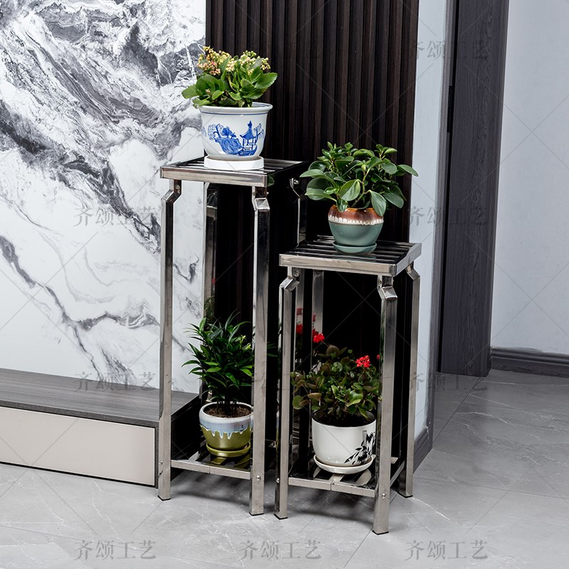 不锈钢花架子多层阳台置物架客厅落地式多肉O九尾狐花盆户外庭院