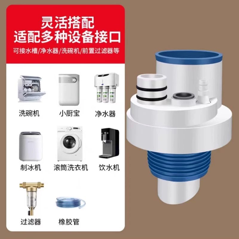 洗莱盆下水器配件全套洗碗盆防臭防堵密封L圈地漏厨房下水管道三