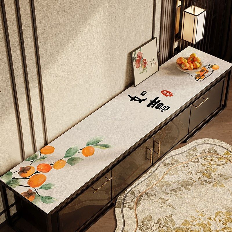新中式电视柜桌垫玄关柜鞋柜防水防油高级感台面餐边柜桌面保护垫