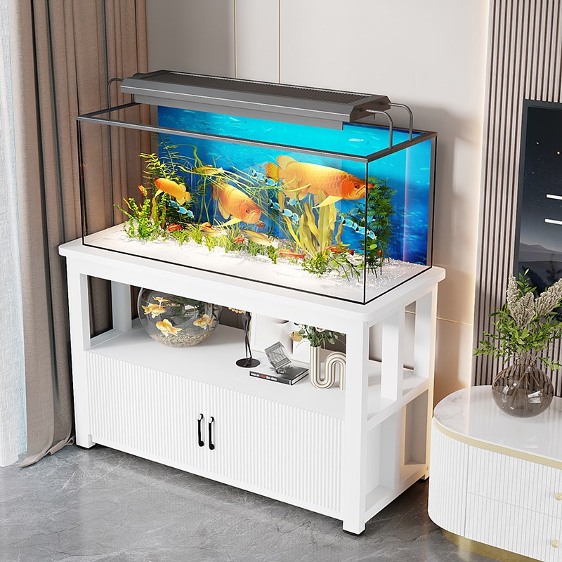 家用客厅中小型金属鱼缸柜底柜置物架水族箱底座柜鱼缸架子储物柜