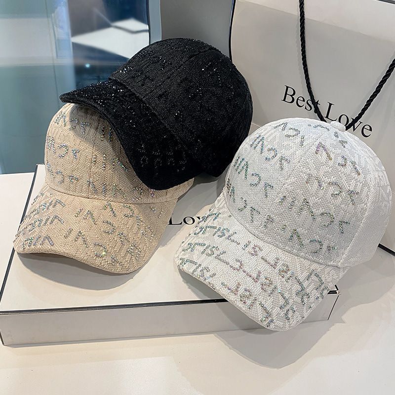 帽子女水钻洋气韩版潮棒球时尚休闲百搭刺绣遮阳防晒鸭舌夏遮阳帽