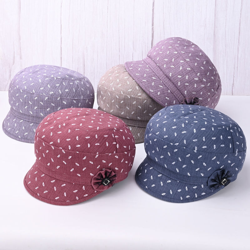 新款中老年人帽子女士春秋天薄款奶奶妈妈春夏布帽单短檐时装帽