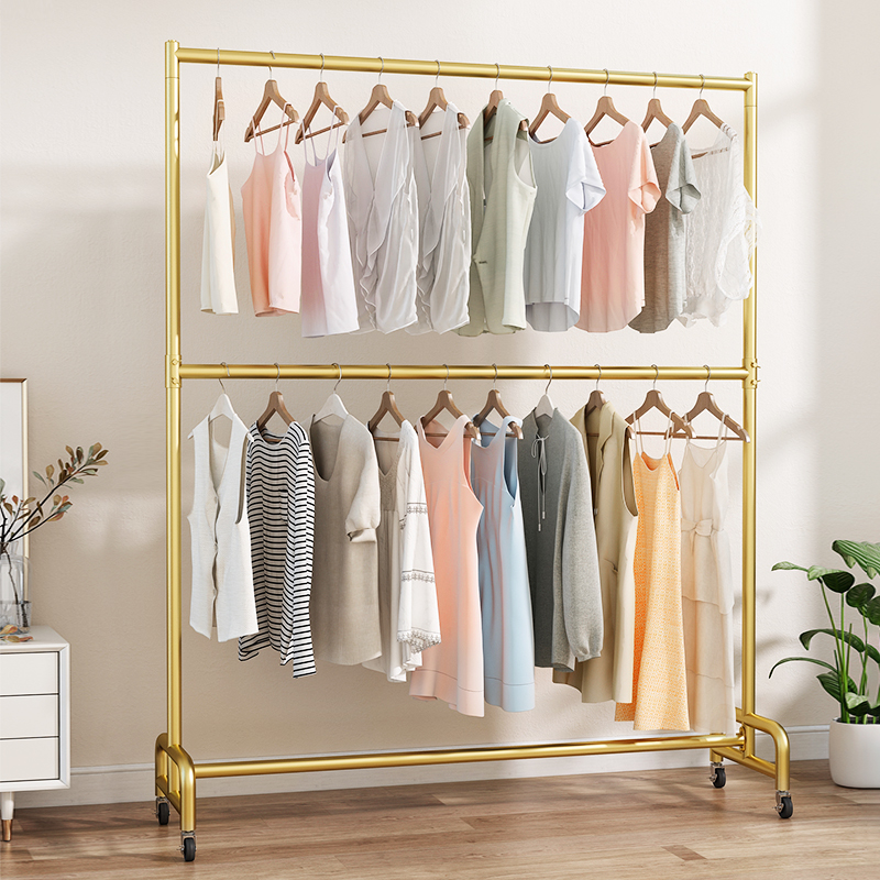 晾衣架落地折叠卧室内家用晒衣架阳台挂衣架子简易单杆式凉衣架