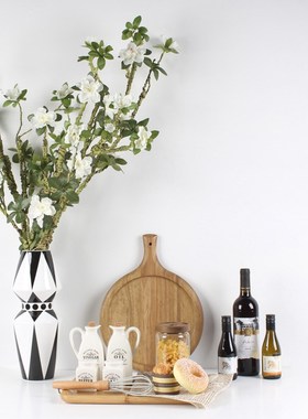 样板房间厨房摆件橱柜饰品陶瓷仿真食物蛋糕组合简约花艺软装摆设