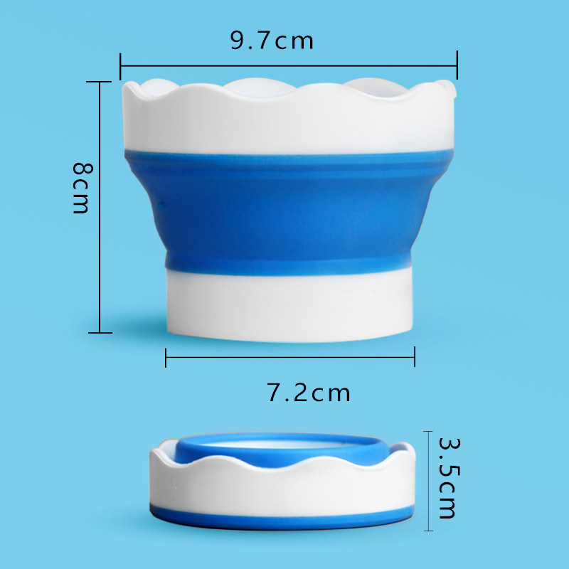 迷你硅胶可折叠洗笔桶伸缩水彩笔筒洗水桶便携小号涮水彩画画笔洗