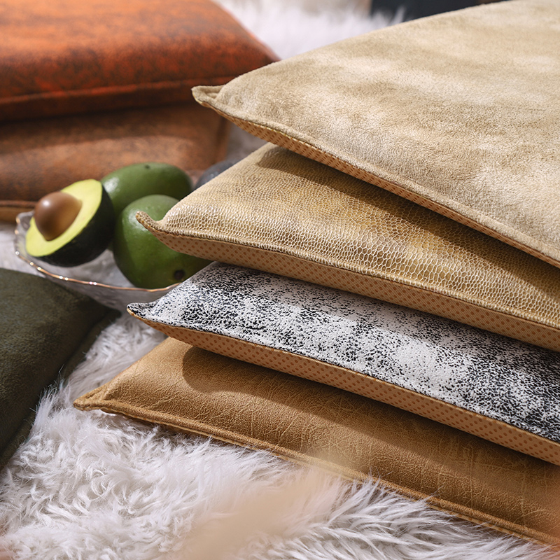 麂皮绒坐垫餐椅垫复古卡座飘窗垫防C滑垫子地板上乳胶坐垫冬季加