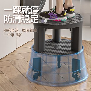 登高凳仓库理货凳子脚踏取物万向轮可移动凳子图书馆梯凳家用梯凳