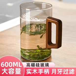 玻璃茶杯男士专用茶水分离泡茶杯办公室喝水杯绿茶杯2025新款杯子