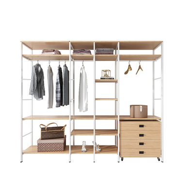 金属衣柜定制走入式实木儿童衣橱家用卧室简易小型衣帽间架子置物