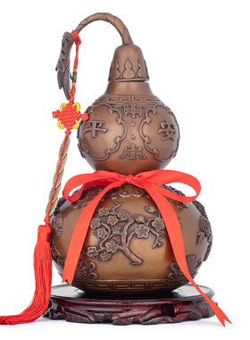 紫铜四季平安铜葫芦摆件家用客厅玄关装饰品办公室前台桌面工艺品