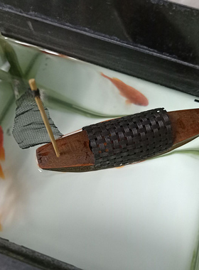 乌篷船江南水乡船手工实木船模水池造景可下水渔家装饰小木船