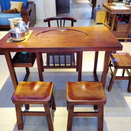 茶桌椅组合茶桌家用小茶桌阳台1.2m实木桃花芯新中式简约1m小茶几