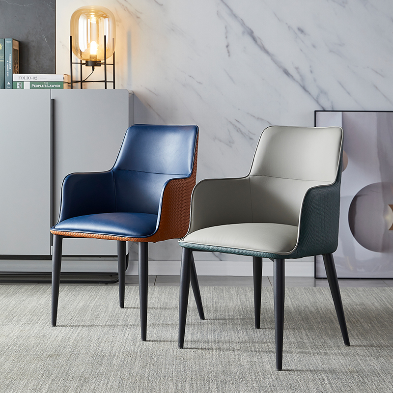 简约时尚轻奢软包椅子家用餐桌椅靠背凳子商用餐厅皮椅会客洽谈椅