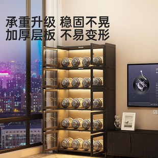 靠墙简易带玻璃门展示柜家用红白酒酒架置物架子 酒柜客厅2024新款