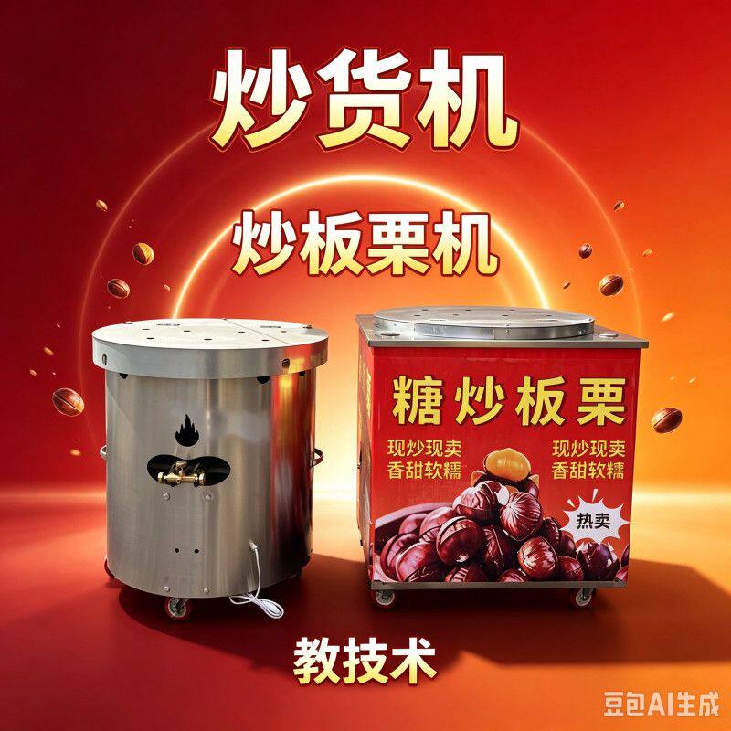 全自动立式炒板栗机摆摊