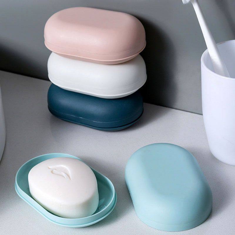 创意旅行携带旅游手工香皂盒深色密封带盖肥皂盒糖果色皂托架批发