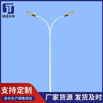 路灯杆挑臂市电路灯杆5米6米8米乡村led太阳能灯杆户外照明灯杆