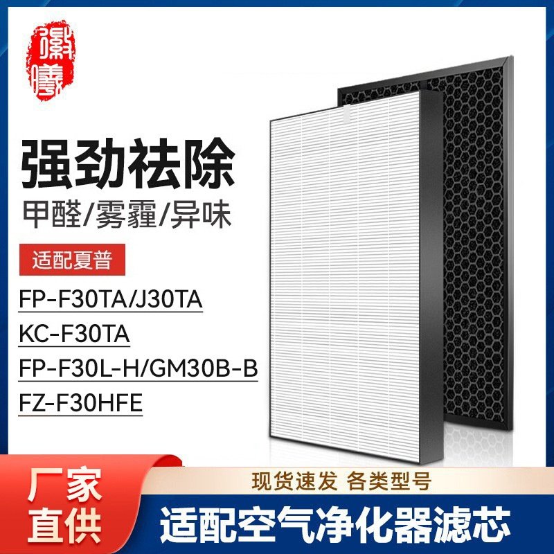 适配夏普空气净化器FP-F30TA滤网J30TA/F30L-H/GM30B滤芯KC-F30TA