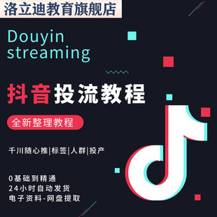 抖音投流教程千川随心推roi投产比标签人群付费流量计划投放课程