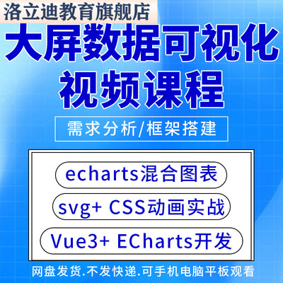 数据可视化课程vue前端开发vue3视频教程echarts教程地图学习svg