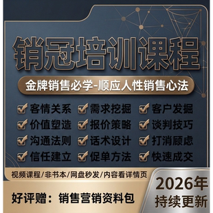 销售培训课程谈判心理学快速成交技巧销冠签单沟通话术视频教程