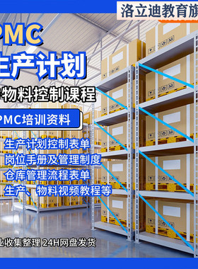 PMC生产计划与物料控制视频PPT课程生产管理培训仓库物料流程表格