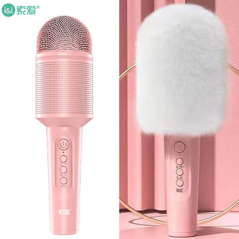 索爱儿童话筒音响一体机无线麦克风K歌神器家庭ktv电视唱歌厂
