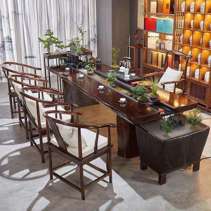 全流水茶台养鱼茶桌循环景观一体新中式实木泡茶桌曲水流觞桌椅,电子元器件市场,其它元器件,淘宝优惠券,粉丝福利购,淘宝优惠卷