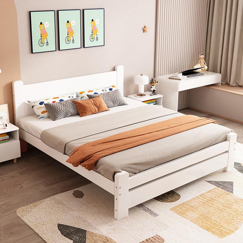 儿童床实木1.5米简约现代双人床1.2米小孩床1m经济型单人床出租房