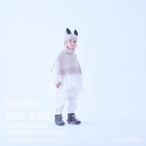 Elfinfolk日本25AW婴幼儿秋冬针织毛线帽保暖儿童可爱精灵冬帽