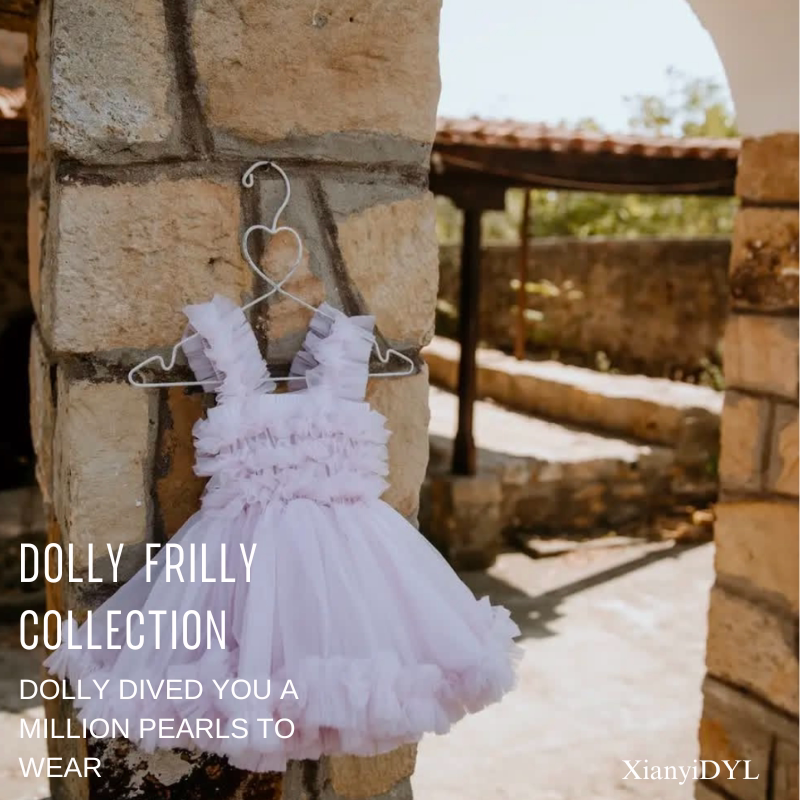 DOLLY春夏女童褶边连衣裙纱裙公主裙蓬蓬裙tutu裙生日花童连衣裙图片