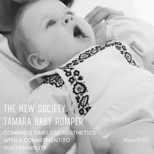 the new society 25AW纯棉男宝女宝刺绣白色牛仔连体裤背带裤周岁