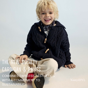the new society 25AW秋冬儿童羊毛混纺毛衣针织衫纯棉牛仔裤复古