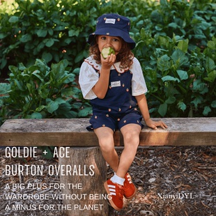 Goldie+Ace 26SS 男童女童可爱复古春夏背带裤短裤牛仔裤撞色条纹