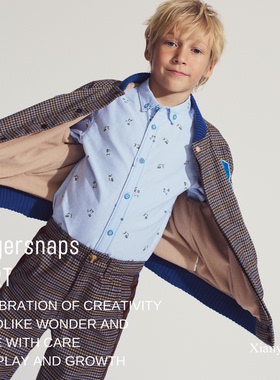 Gingersnaps秋冬现货男宝纯棉小车小动物牛津布衬衫可爱英伦上衣