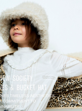 the new society 25AW男童女童成人摇粒绒渔夫帽螺纹高弹力针织帽