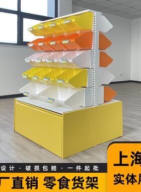 江苏黄色单双面冷轧钢糖果架五层多色零食盒 零食架商用储物