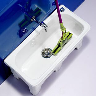 梦越高脚家用超大号拖把池阳台陶瓷墩布池卫生间洗地盆拖布池75CM