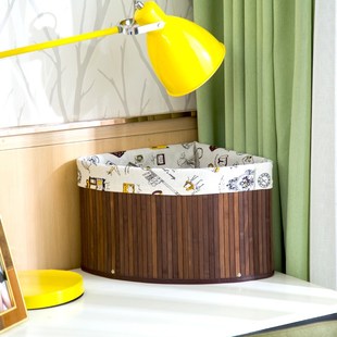 扇形竹编收纳筐圆桶弧形壁橱收纳篮杂物零食墙角洗衣收纳整理盒