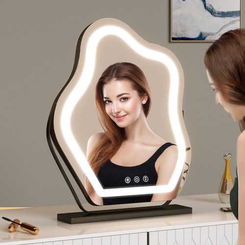 化妆镜led带灯桌面镜高清梳妆镜