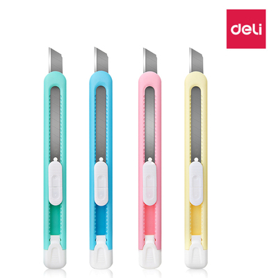 得力糖果色美工刀学生手工刀