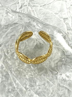 新款钛钢开口贝壳戒指女士潮流男款不锈钢简约跨境热卖批发饰品