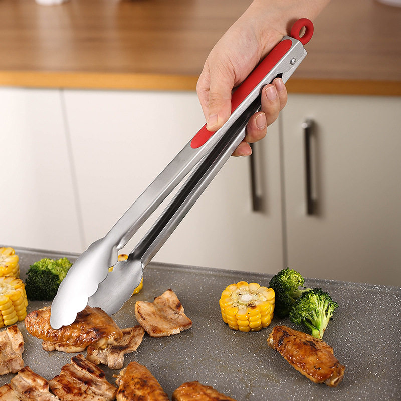 不锈钢面包夹9寸梅花家用食品夹户外烧烤肉夹