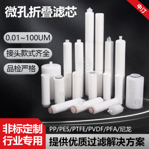 工业微孔折叠滤芯PTFE聚四氟乙烯